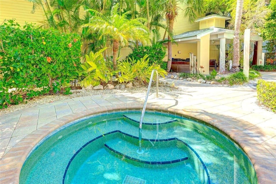 Jacuzzi pool under royal palms (shared).