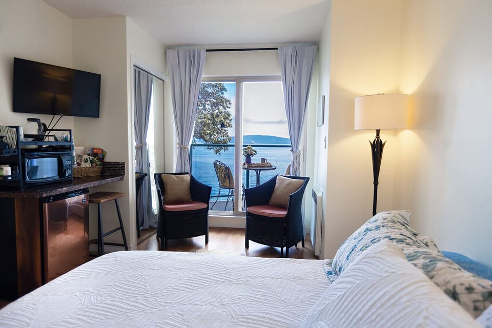 Ocean vistas await from the spacious & comfortable king  bed!