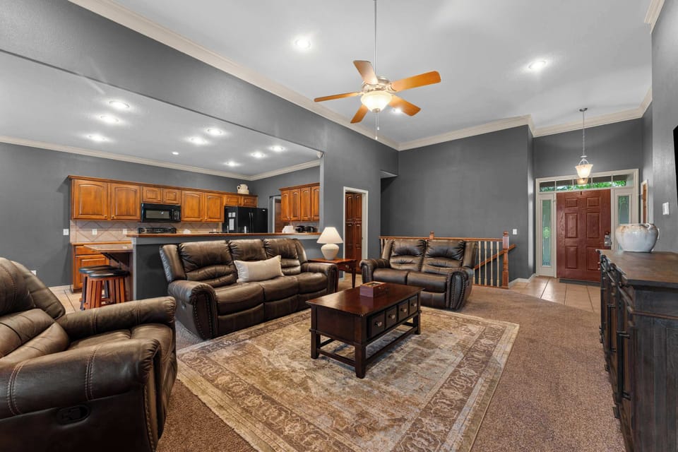 The main level is open concept with the large living room right by the kitchen!