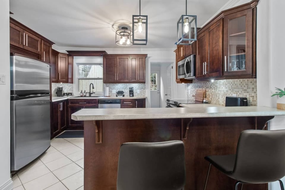 Our kitchen offers everything from cooking utensils to pantry staples like salt, pepper, and olive oil.