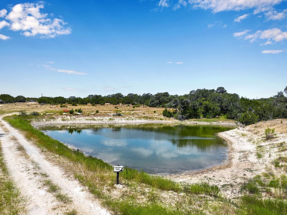 One of the fishing ponds located on the ranch.