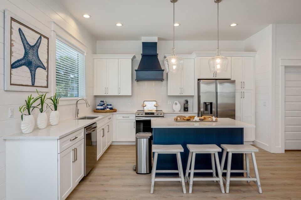 Mariner features a beautiful quartz island for grab-and-go meals