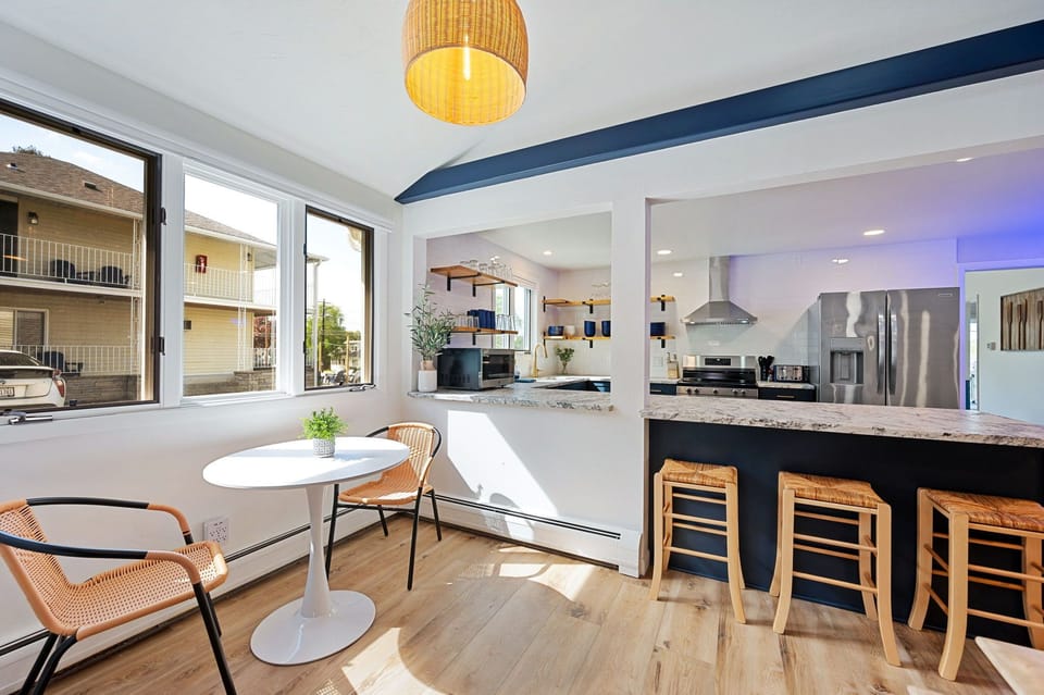 Updated kitchen with ample seating.