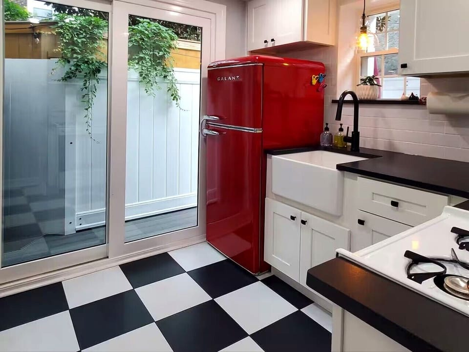 kitchen and door to the patio