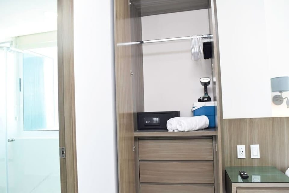 closet, safe, iron, small cooler to take drinks to the pool or beach