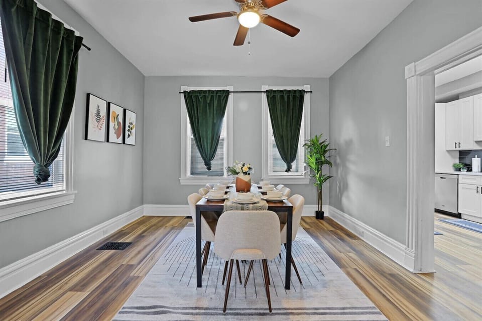 Enjoy a meal in style at our elegant dining table in the formal dining room, located off the kitchen and living room, so all can enjoy together