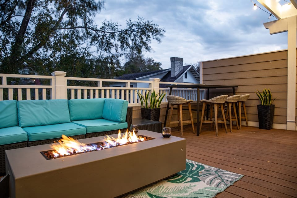 Cozy Up by the Modern Electric Firepit