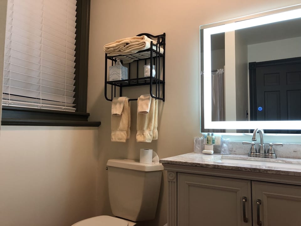 Smallest Room in The Berkshires! | Bathroom | Combined shower/tub, free toiletries, hair dryer, towels