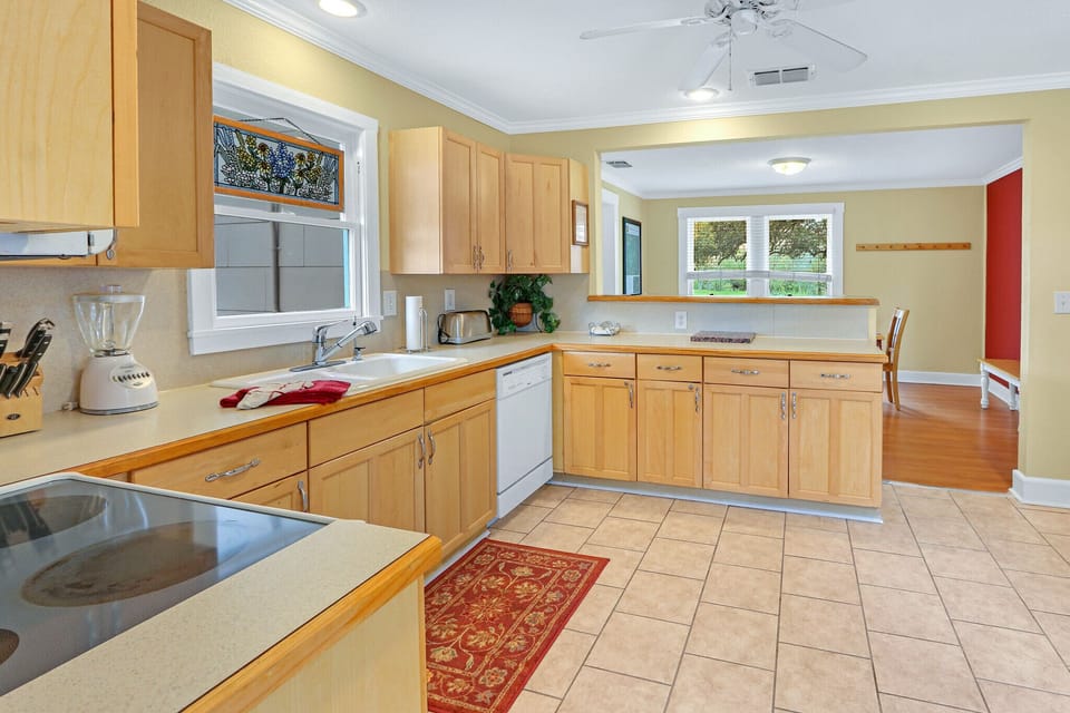 Open kitchen with plenty of countertop space