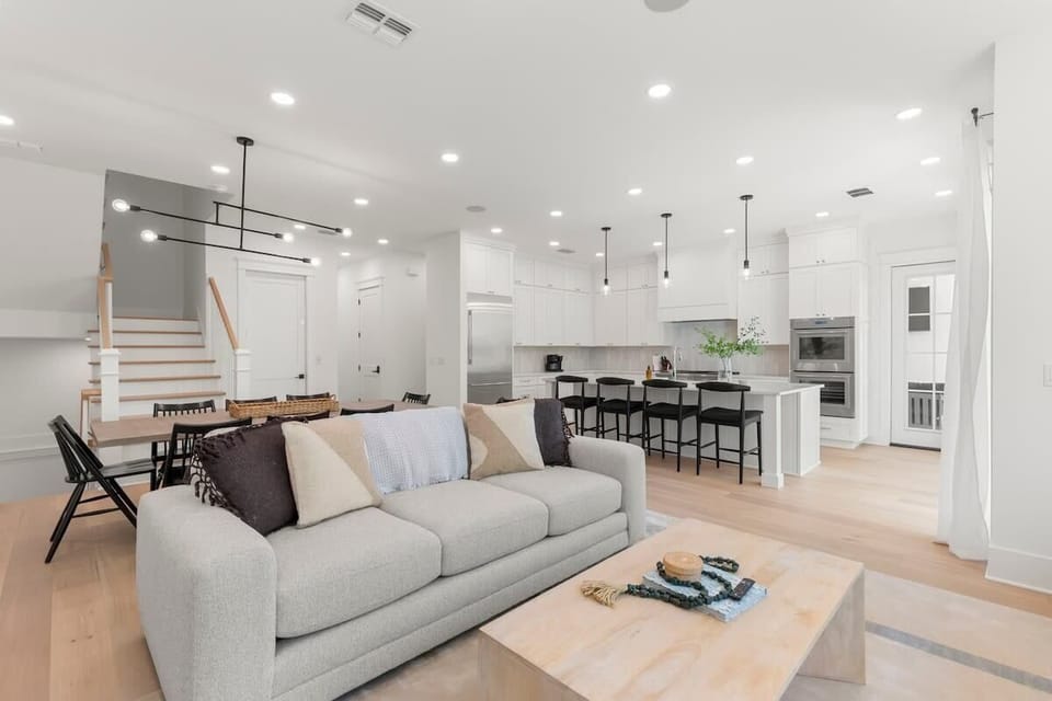 Open Concept Living + Dining Area