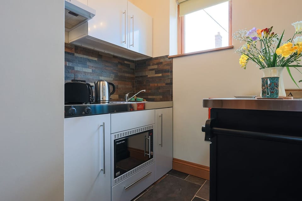 Exclusive Apartment | Private kitchen | Full-size fridge, microwave, oven, stovetop