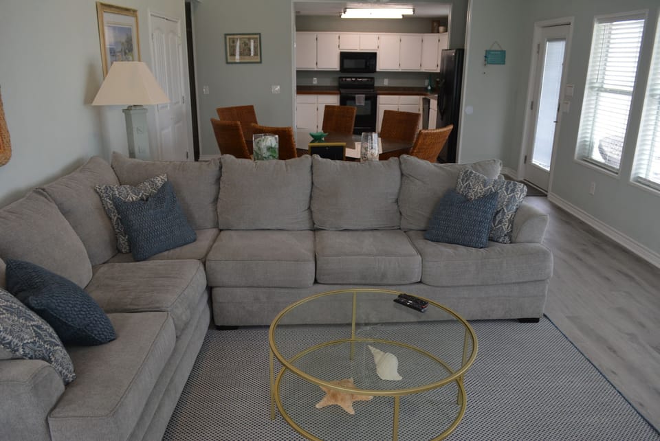 Large sectional, watch the waves from the couch!