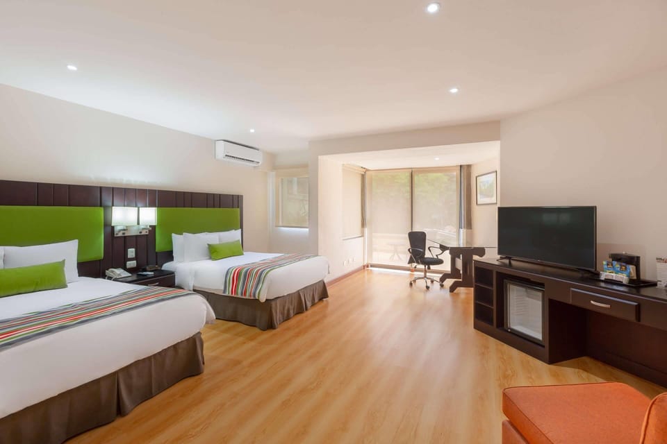 Room, 2 Double Beds, Non Smoking | Premium bedding, in-room safe, desk, laptop workspace