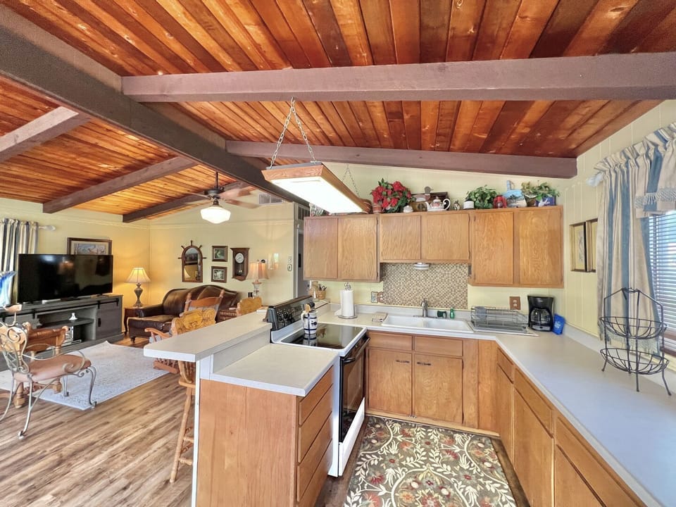 Main level kitchen + bar seating