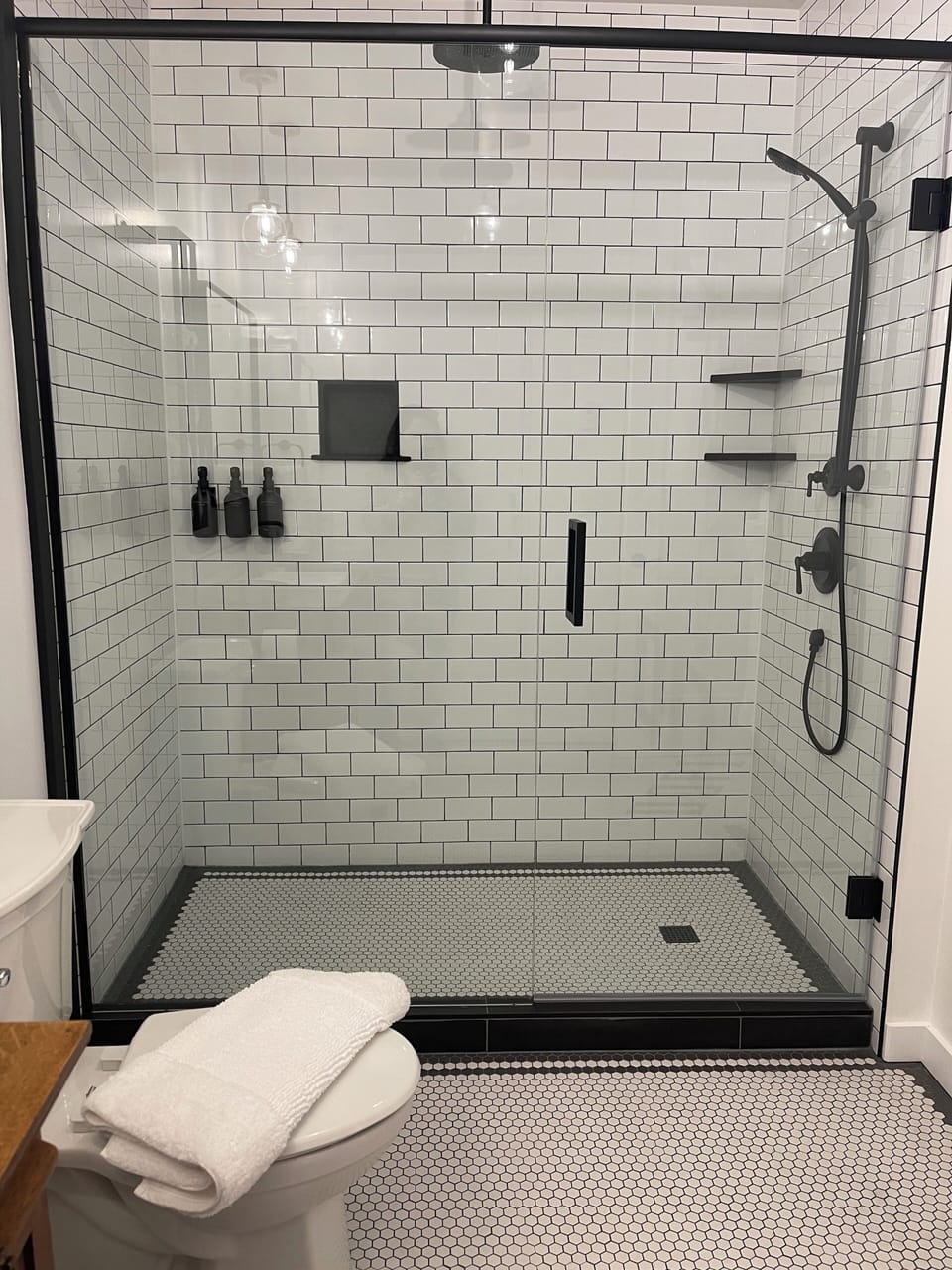Suite, Kitchenette | Bathroom | Hair dryer, heated floors (bathroom), towels, soap