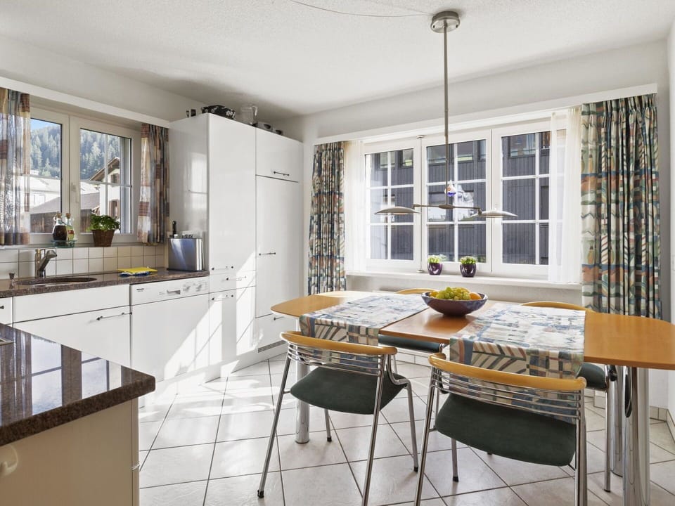 Table, Furniture, Countertop, Window, Cabinetry, Chair, Kitchen, Wood, Interior Design, Floor