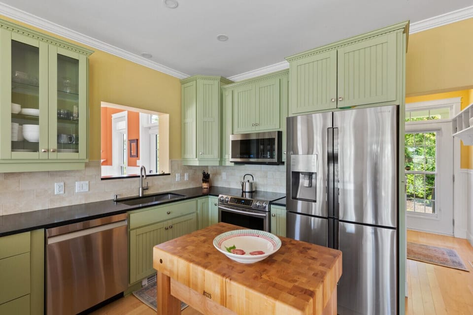 Kitchen with guest amenities (Spruce Ledge Home)