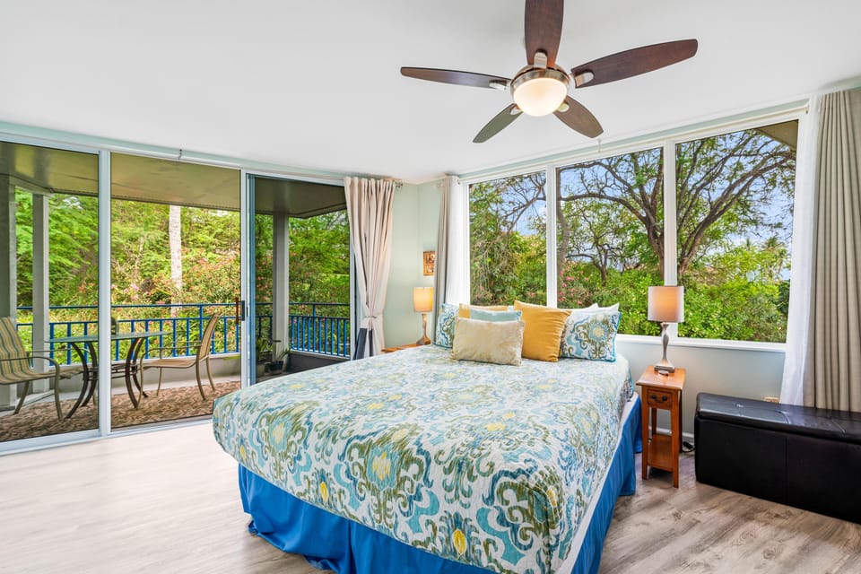 Spacious master bedroom with king bed (or convertible bedding option), smart TV, ensuite full bath, and your own private lanai.