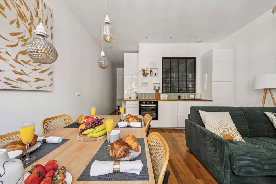 The open-plan living and dining area