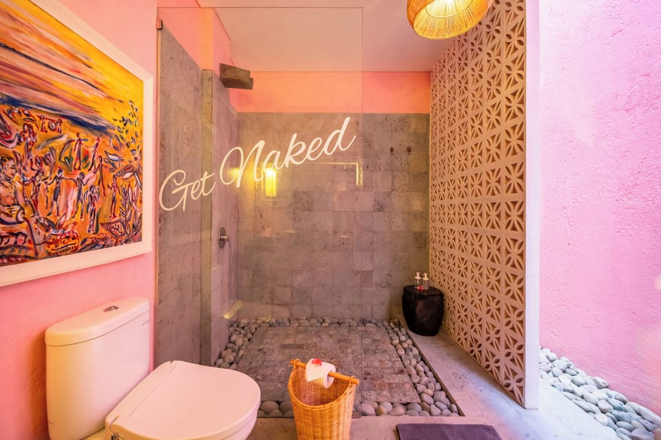 Grande Romance | Bathroom | Shower, designer toiletries, hair dryer, slippers