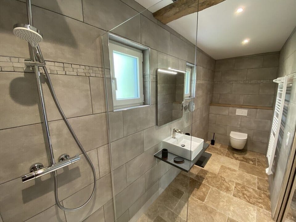 Signature Duplex, Private Bathroom, Garden View (L’Etoile du Pays d’Auge) | Bathroom | Slippers