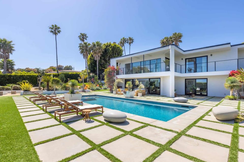 Pool Area with Sunloungers - perfect for hot summer days