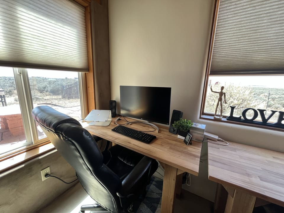 One of the 2 desks