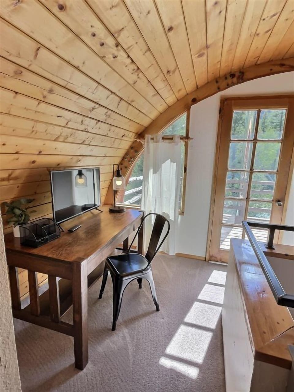King Suite Workspace and Exit to Deck