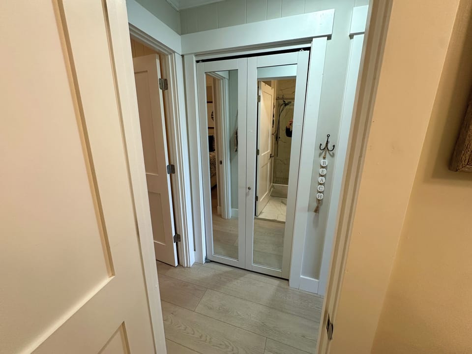 Mirrored closet door