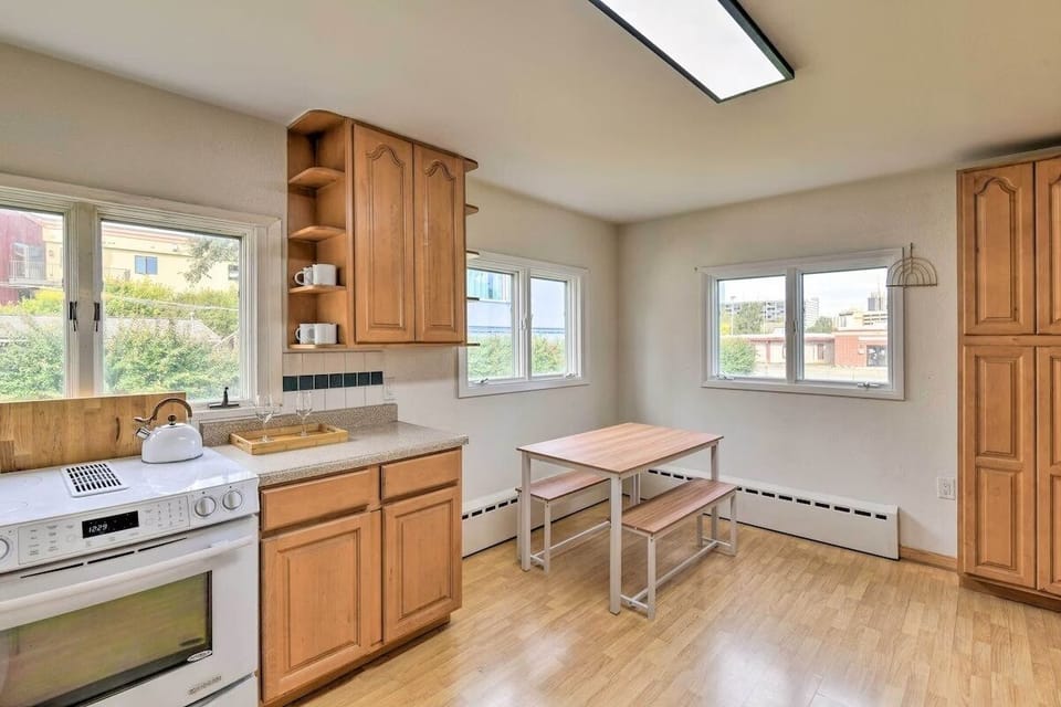 Indoors, Hardwood, Kitchen, Stained Wood, Window