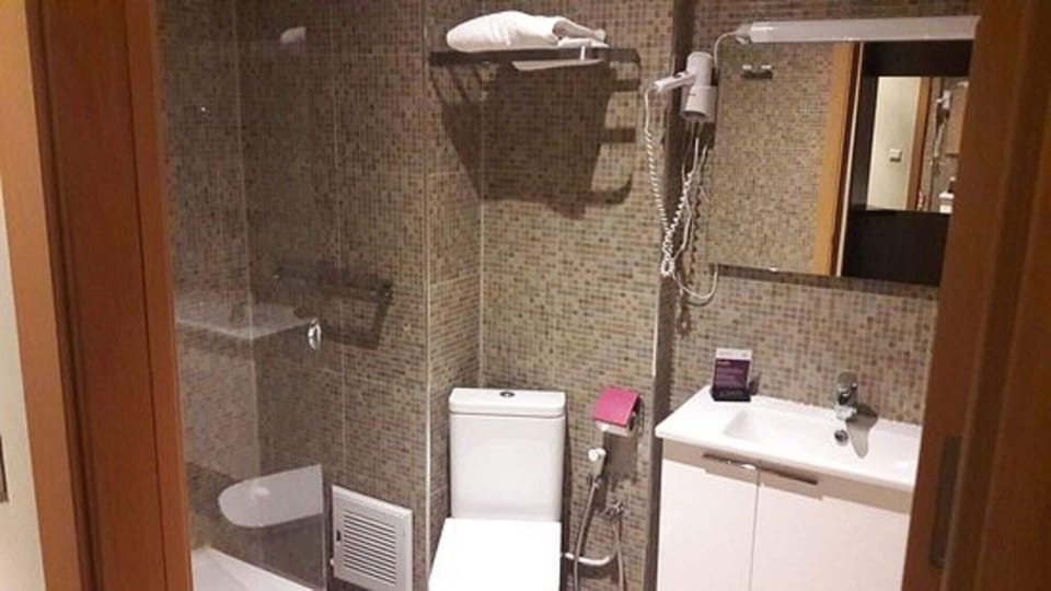 Free toiletries, hair dryer, bidet, towels