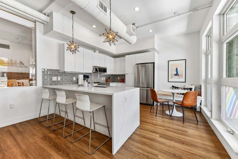 Condo, Multiple Beds, Patio, City View ((R03) 3198 Blake St. Unit 205) | Private kitchen | Fridge, microwave, oven, stovetop