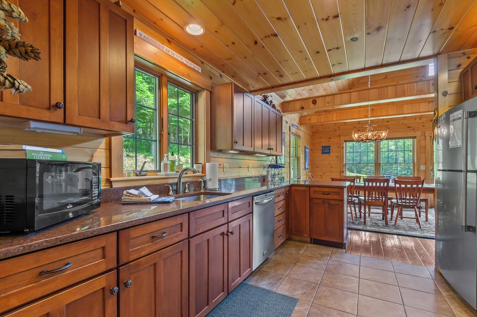 View of dining area from kitchen