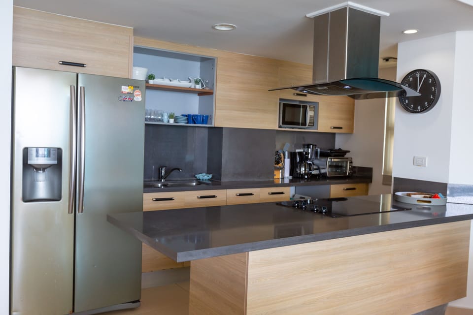 Full kitchen includes washer and dryer, coffee maker, toaster, microwave, etc.