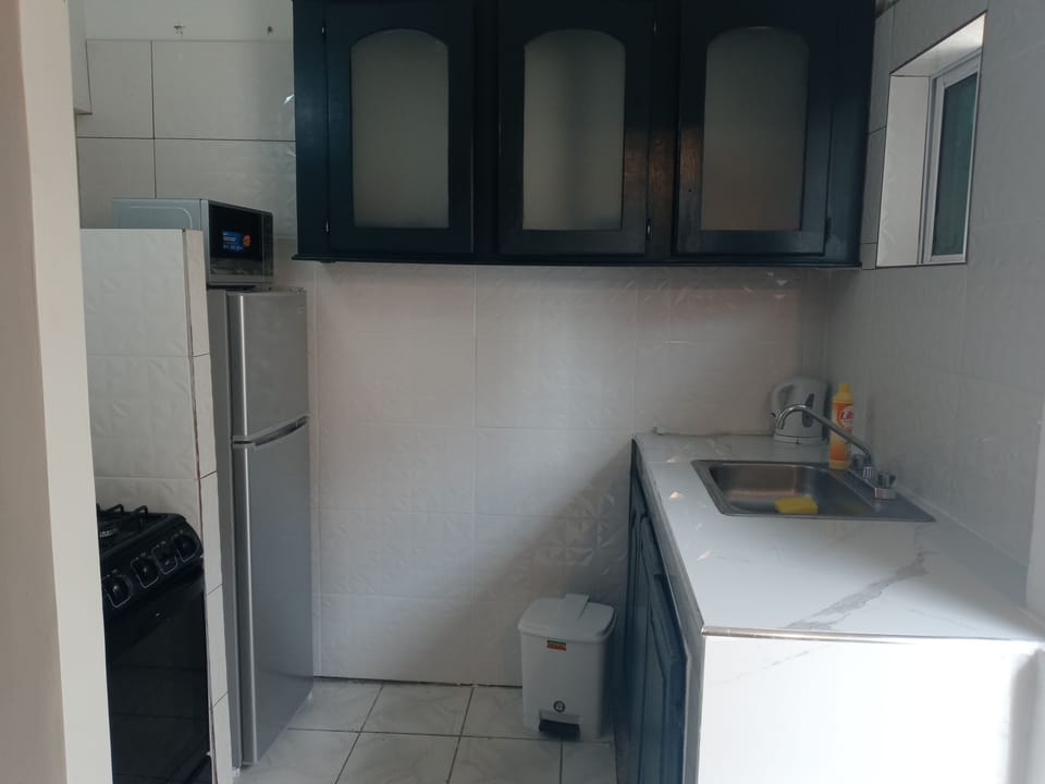 Comfort Apartment | Private kitchen | Full-size fridge, microwave, oven, electric kettle