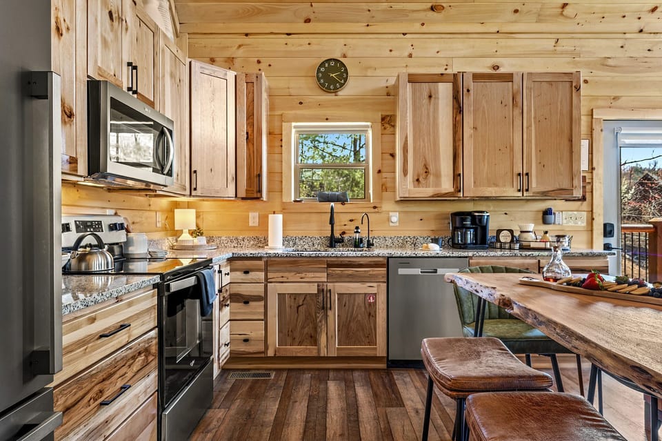 The Kitchen provides all the essentials to make a home-cooked meal.