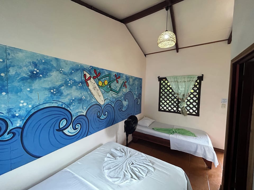 Laptop workspace, WiFi (free), bed sheets