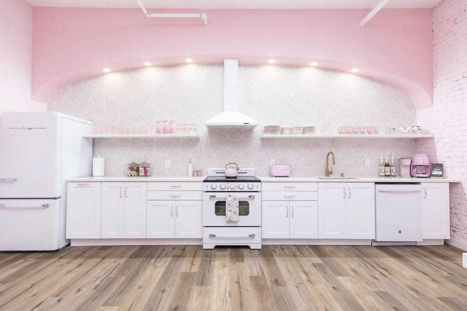 Chef`s kitchen. If you were a lady chef, or just loved pink!