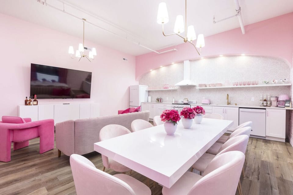 Dining area and 85` Smart TV