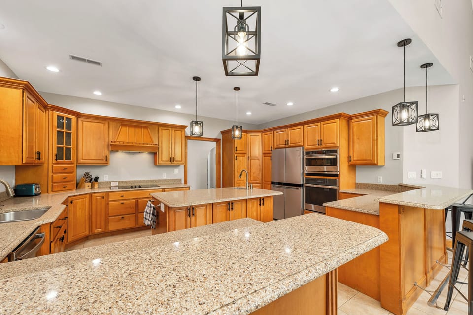 Expansive chef's kitchen 