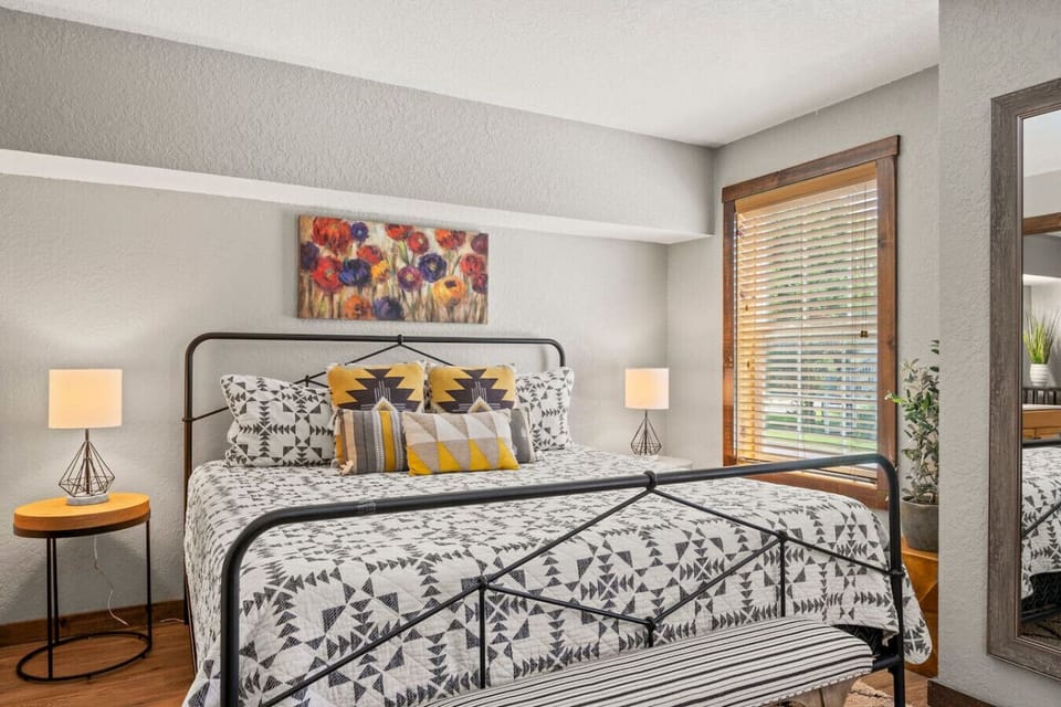 Beautifully designed bedroom is a perfect space to relax after a fun day of adventure.