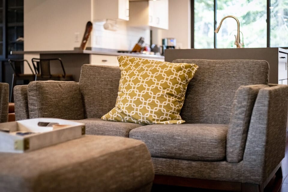 Up close of living room couch