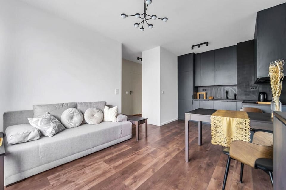 Living room with Full Sofa Bed and Smart TV | Book Now with RENTUJEMY.COM