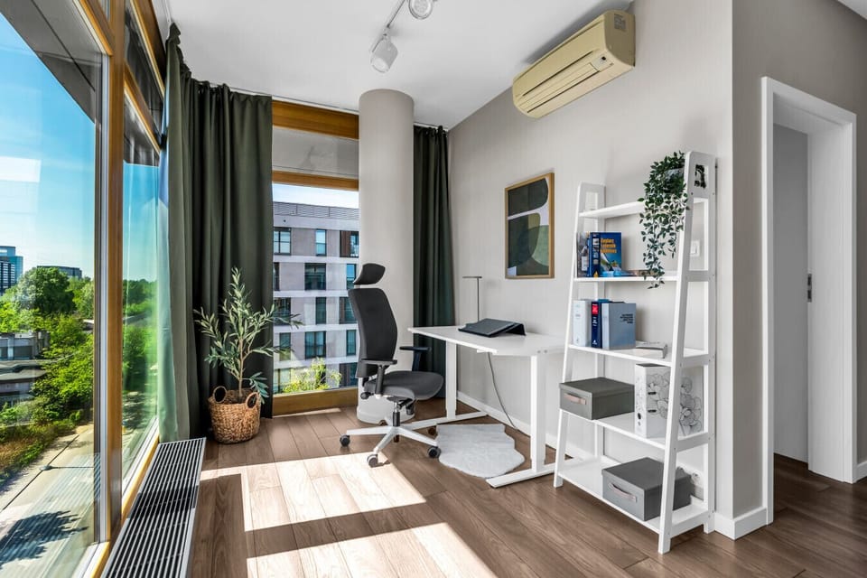 Modern Working Space with Adjustable Desk | Book Now with RENTUJEMY