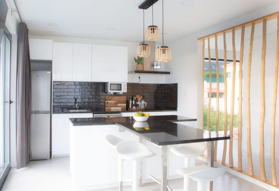 Wooden accents are warm and inviting