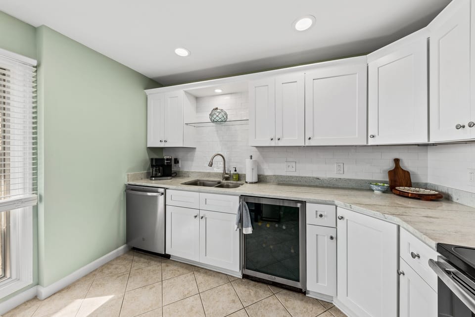Plenty of counter space, even a beverage refrigerator