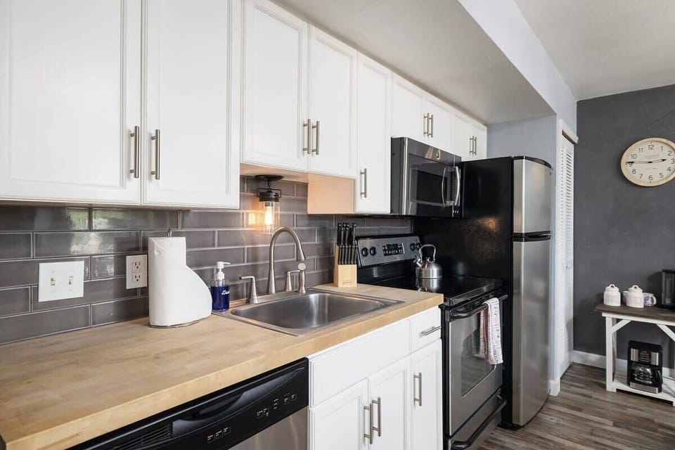 Enjoy preparing meals in our full kitchen with all of the utensils and necessities