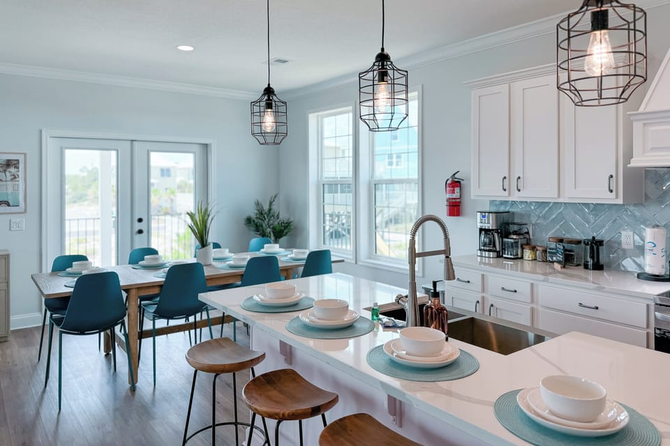 Our kitchen island allows for ample seating for the entire family.