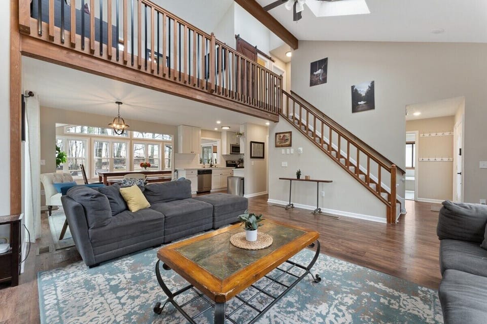 Downstairs - Sofa with full-size futon
