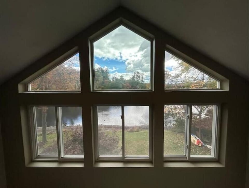 View of lake from living room 
